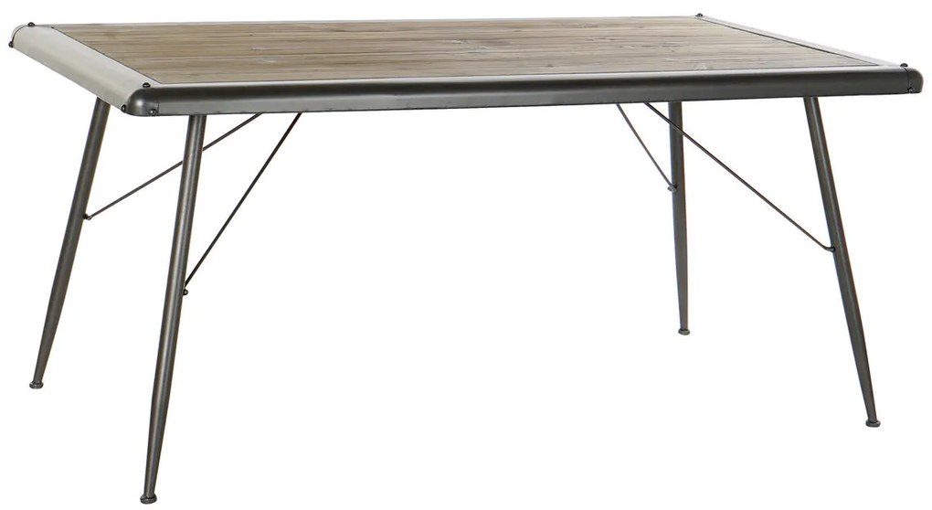 Τραπεζαρία DKD Home Decor Έλατο Φυσικό Μέταλλο Ανοιχτό Γκρι 161 x 90 x 75 cm