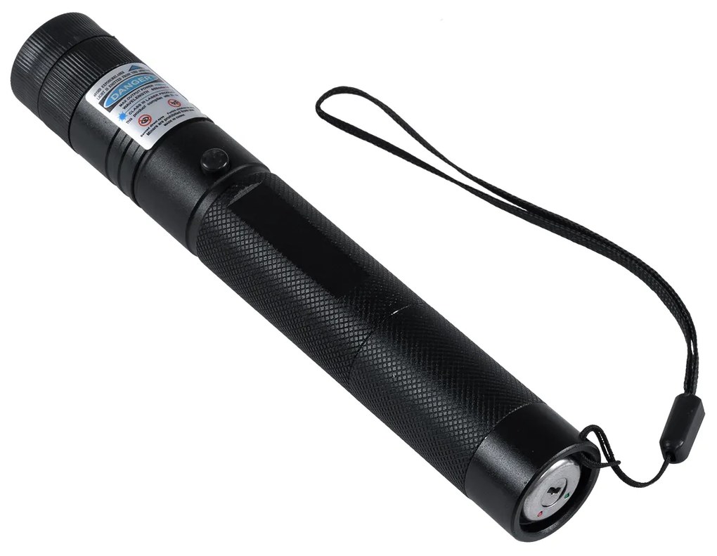 GloboStar® 78998 Φορητό Επαναφορτιζόμενο Laser Pointer 5Mw Class 3 DOT Zoom με Extra Κεφαλή για Dot Effects με Μπαταρία 18650 Li-ion 4800mAh &amp; Φορτιστή - Μπλε 450nm Φ2.2 x Υ15cm