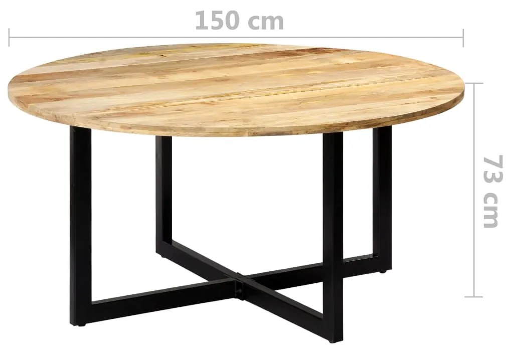 vidaXL Τραπεζαρία 150 x 73 εκ. από Μασίφ Ξύλο Μάνγκο