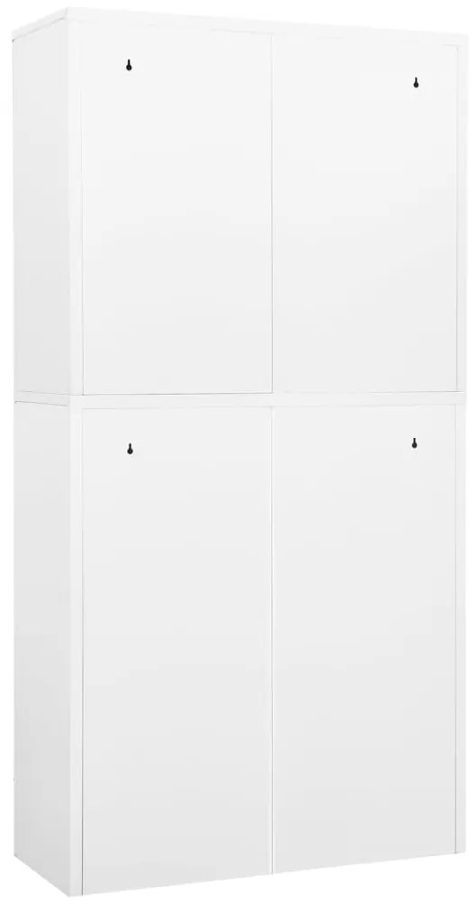 vidaXL Ντουλάπα Γραφείου Λευκή 90 x 40 x 180 εκ. Ατσάλινη