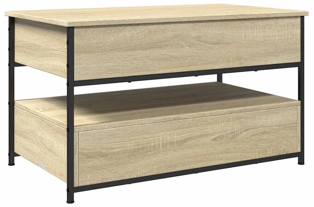 vidaXL Τραπεζάκι Σαλονιού Sonoma Δρυς 85x50x50 εκ. Επ. Ξύλο &amp; Μέταλλο