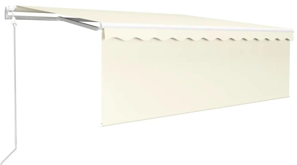 vidaXL Τέντα Αυτόματη με Σκίαστρο/LED/Αισθ. Ανέμου Κρεμ 4,5 x 3 μ.