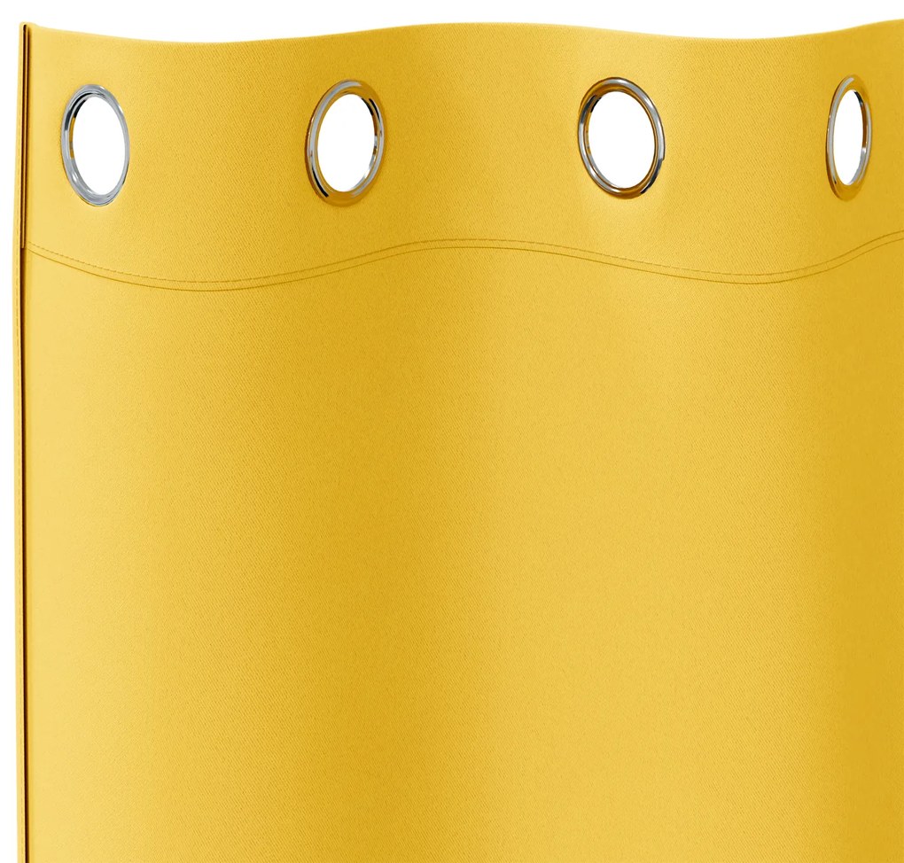 vidaXL Κουρτίνες 2 pcs κίτρινο μουσταρδί 140 x 140 cm Πολυεστέρας