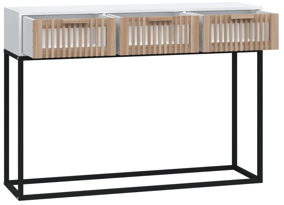 vidaXL Τραπέζι Κονσόλα Λευκό 105x30x75 εκ. Επεξεργασμένο Ξύλο / Σίδερο