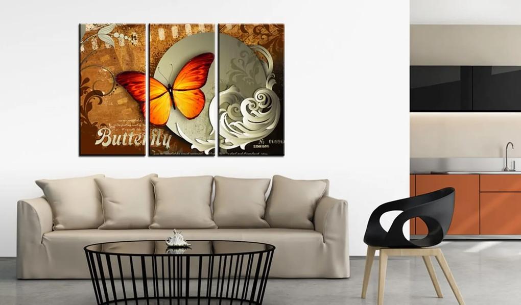 Πίνακας - Fiery butterfly and  full moon 120x80