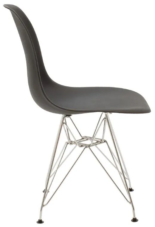 Καρέκλα Adelle PP μαύρο-inox πόδι 46x55x81εκ 46x55x81 εκ.