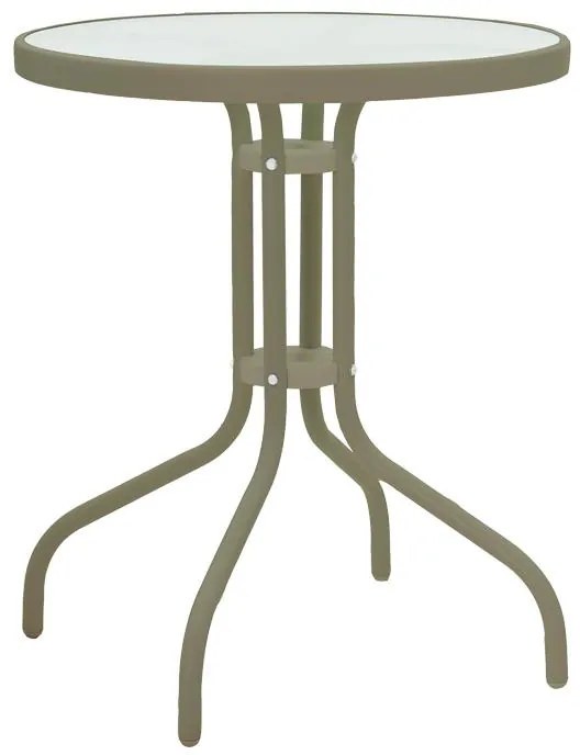 Σετ κήπου - Τραπεζαρία Watson - Sussie 3 τεμ. μέταλλο - γυαλί σαμπανιζέ Φ60x70 εκ. 60x60x70 εκ.