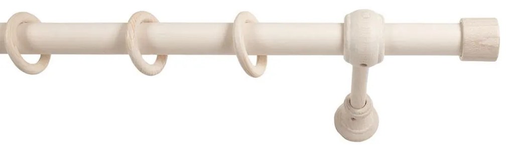 Κουρτινόξυλο Φ28mm Μονό 160cm Με Άκρα Grace Bologna White 680167