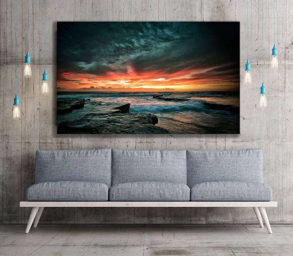 Πίνακας σε καμβά θάλασσα με ηλιοβασίλεμα KNV770 30cm x 40cm