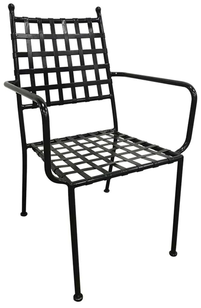 Πολυθρόνα Μεταλική Mesh PATON Μαύρη 54x62x92cm