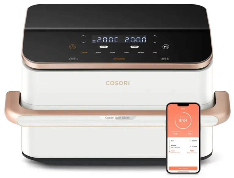 Cosori Dual Blaze TwinFry CAF-TF101S, 10 l, 6 προγράμματα, 35-240 C, χρονοδιακόπτης, ThermoIQ, συγχρονισμένο μαγείρεμα και τέλος, Λευκό