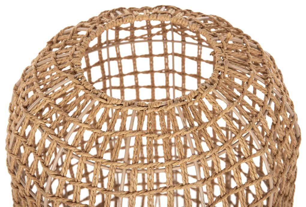 Φωτιστικό Δαπέδου Μέταλλο-Paper Rope Σε Καφέ-2 Λάμπες Φ30x134Υεκ.