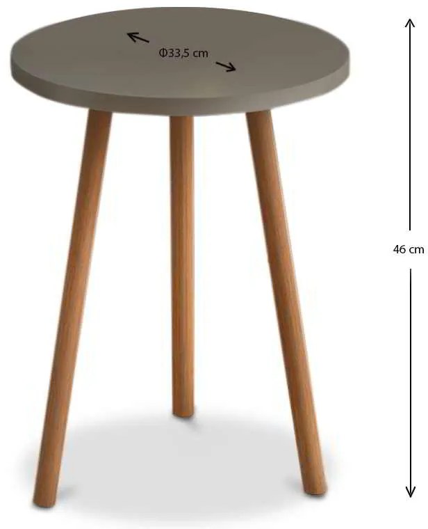 Βοηθητικό τραπεζάκι Roma Megapap από μελαμίνη χρώμα cappuccino 33,5x33,5x46εκ.