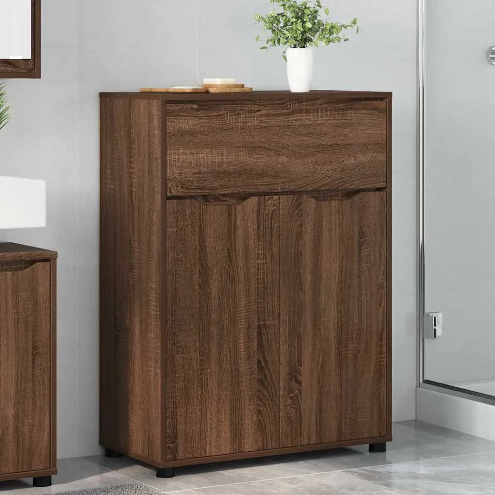 vidaXL Ντουλάπι Μπάνιου με συρτάρι Καφέ δρυς 72,5 x 36,5 x 100 εκ