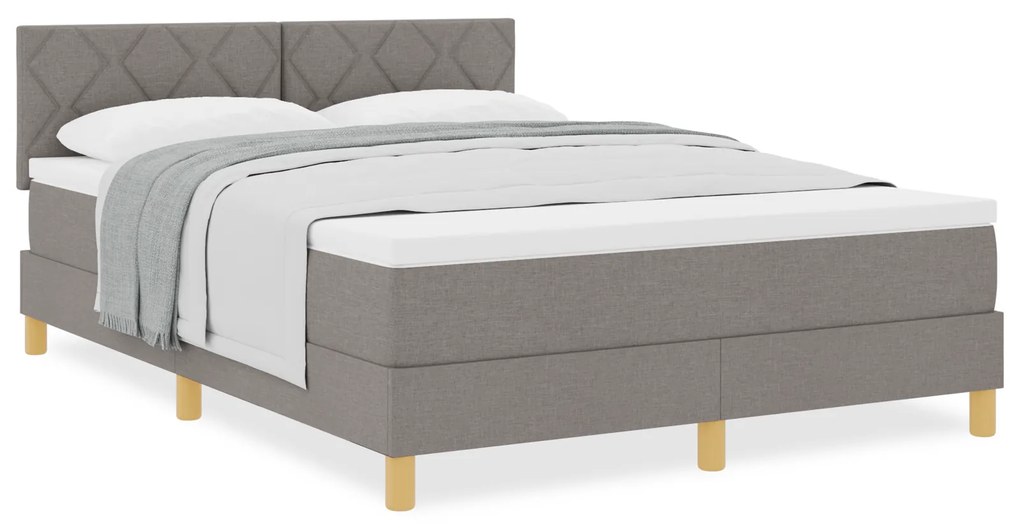 vidaXL Κρεβάτι Σπρινγκ με στρώμα Ταπεί 140x200 cm Ύφασμα
