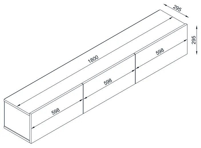 ΕΠΙΠΛΟ ΤΗΛΕΟΡΑΣΗΣ ΕΠΙΤΟΙΧΙΟ DAMLA MEGAPAP ΜΕ LED ΧΡΩΜΑ SAPPHIRE OAK 180X29,5X29,5ΕΚ.
