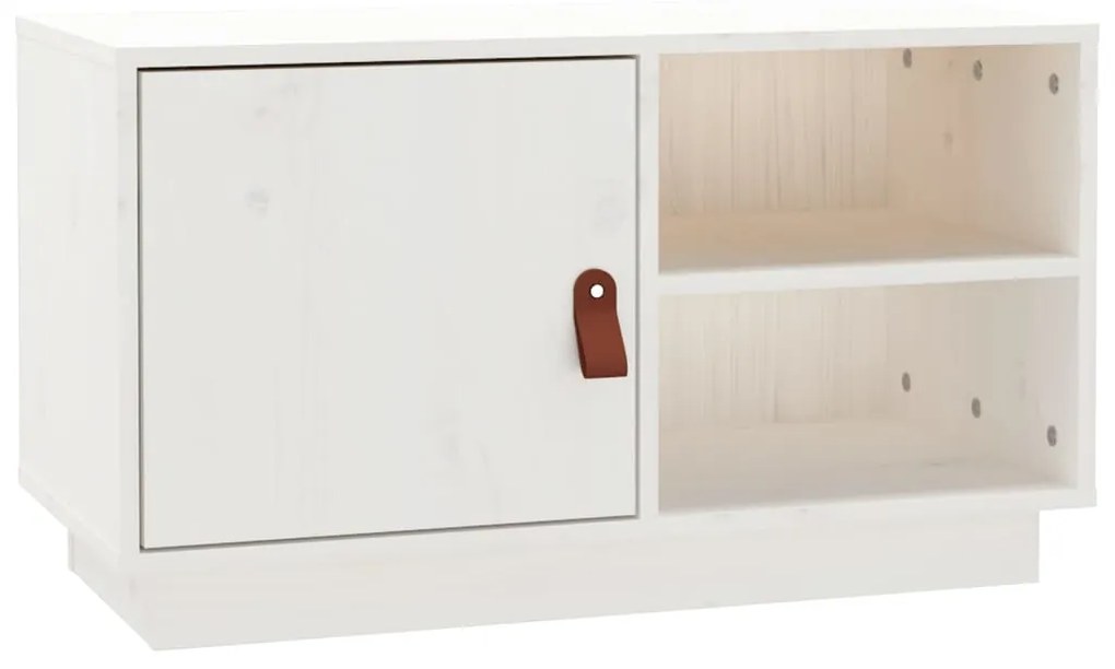 vidaXL Έπιπλο Τηλεόρασης Λευκό 70x34x40 εκ. από Μασίφ Ξύλο Πεύκου