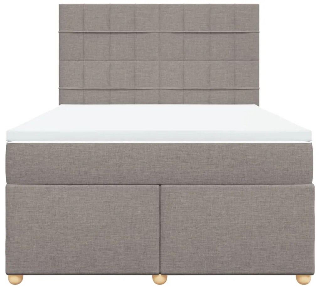 vidaXL Κρεβάτι Boxspring με Στρώμα Taupe 160x200 εκ. Υφασμάτινο