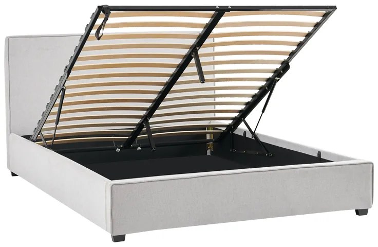 Κρεβάτι διπλό Bedka pakoworld ύφασμα γκρι με αποθηκευτικο χώρο160x200εκ