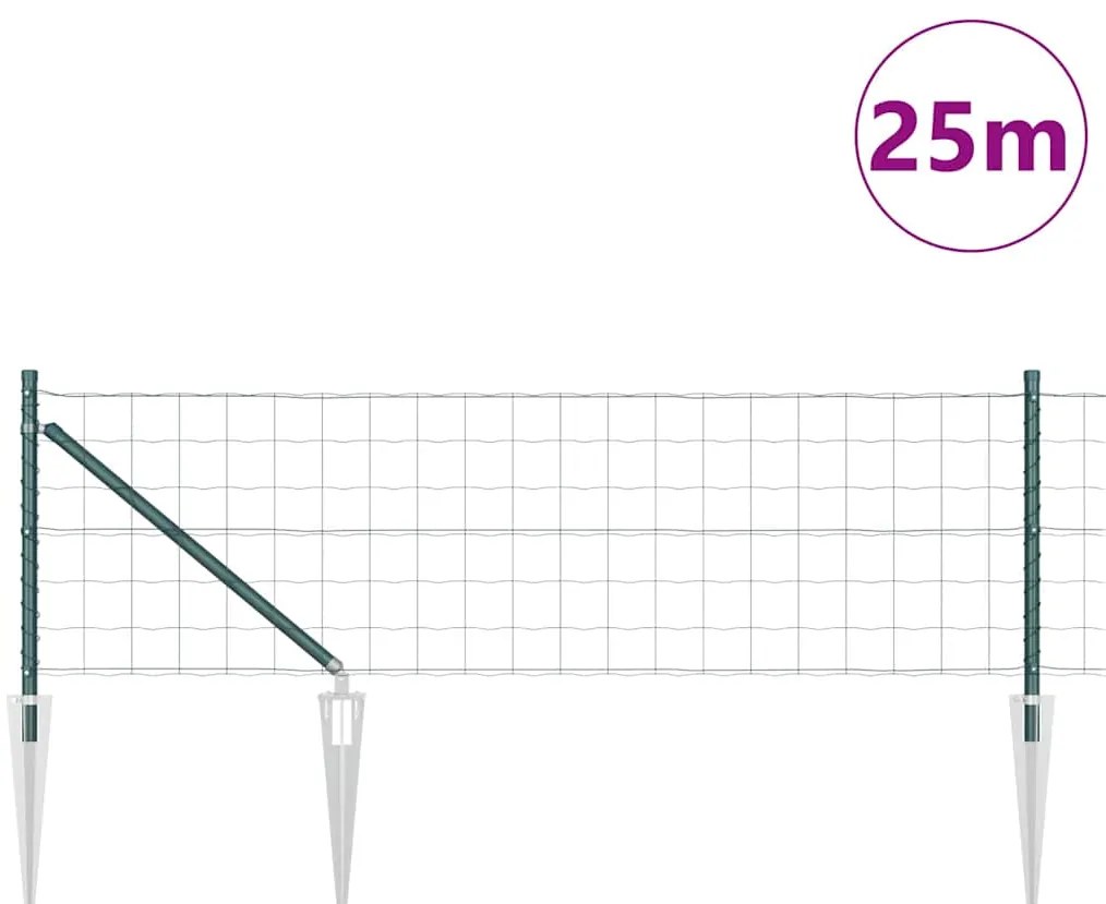 vidaXL Φράχτης με Στήλες. Πράσινο 0.4 x 25 μ Ατσάλι