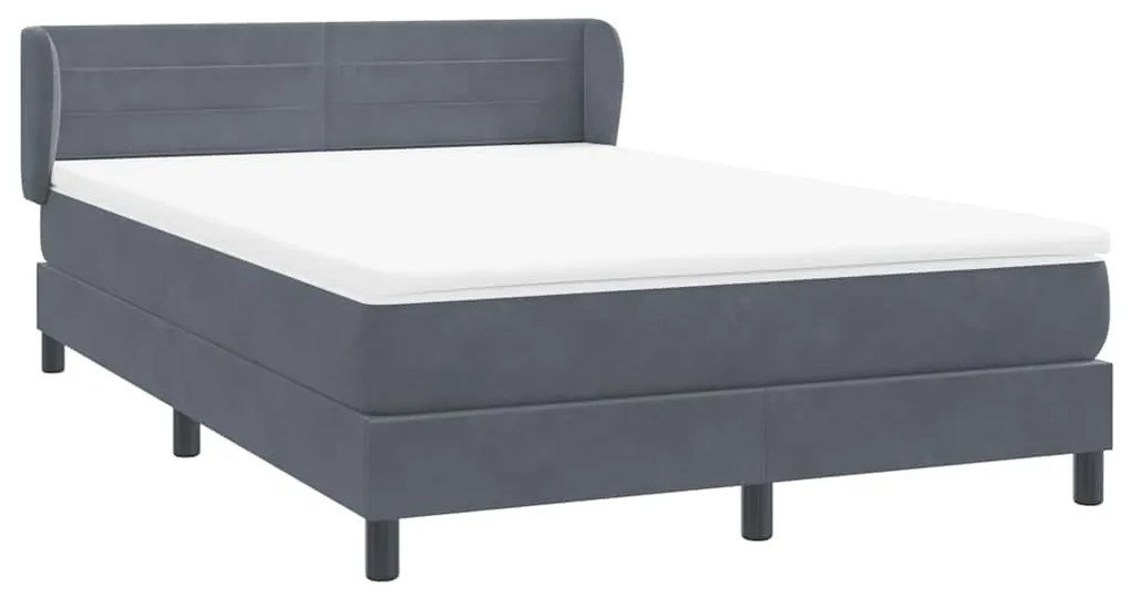 ΚΡΕΒΑΤΙ BOXSPRING ΜΕ ΣΤΡΩΜΑ ΣΚΟΥΡΟ ΓΚΡΙ 140X210 ΕΚ. ΒΕΛΟΥΔΙΝΟ 3317608