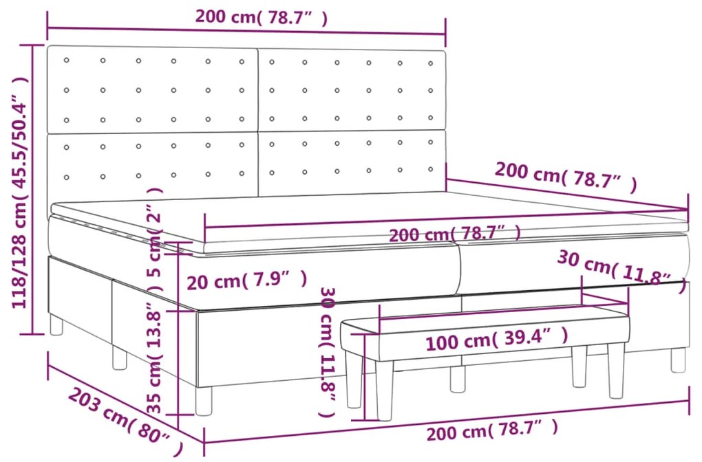 ΚΡΕΒΑΤΙ BOXSPRING ΜΕ ΣΤΡΩΜΑ ΑΝΟΙΧΤΟ ΓΚΡΙ 200X200 ΕΚ. ΒΕΛΟΥΔΙΝΟ 3138103