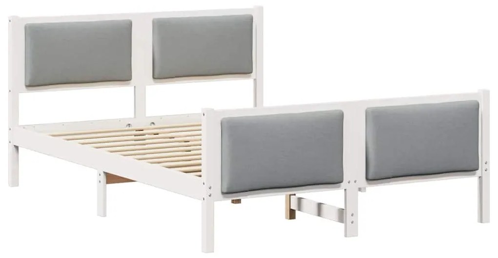 vidaXL Σκελετός Κρεβατιού με κεφαλάρι Ανοιχτό γκρι 150 x 200 cm ύφασμα