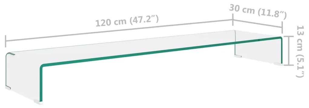 ΒΑΣΗ ΤΗΛΕΟΡΑΣΗΣ/ΟΘΟΝΗΣ ΔΙΑΦΑΝΗ 120 X 30 X 13 ΕΚ. ΓΥΑΛΙΝΗ 244133