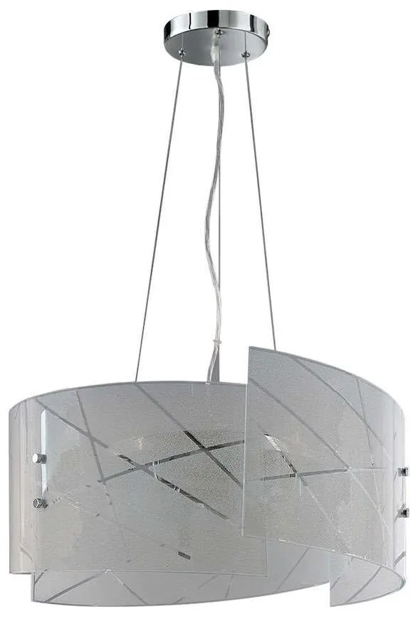 Φωτιστικό Οροφής Sandrina 301200300 Ø50x150cm White-Chrome Trio Lighting Glass