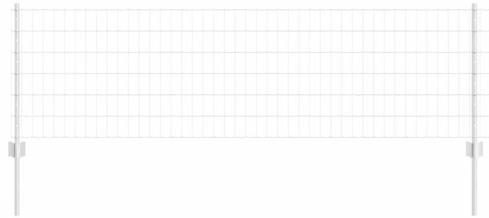 vidaXL Φράχτης με Στήλες. Ασημί 0.6 x 10 μ Ατσάλι