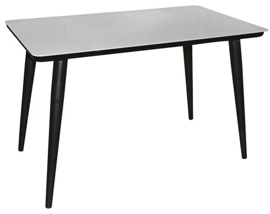 Τραπέζι Union ΕΜ832,1 120x70x75cm 120x70cm Βαφή Black-Glass White Metal, Glass