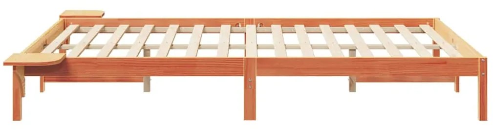 vidaXL Κρεβατοκάμαρα με Πλαϊνά Τραπέζια Κερωτό καφέ 140 x 220 cm