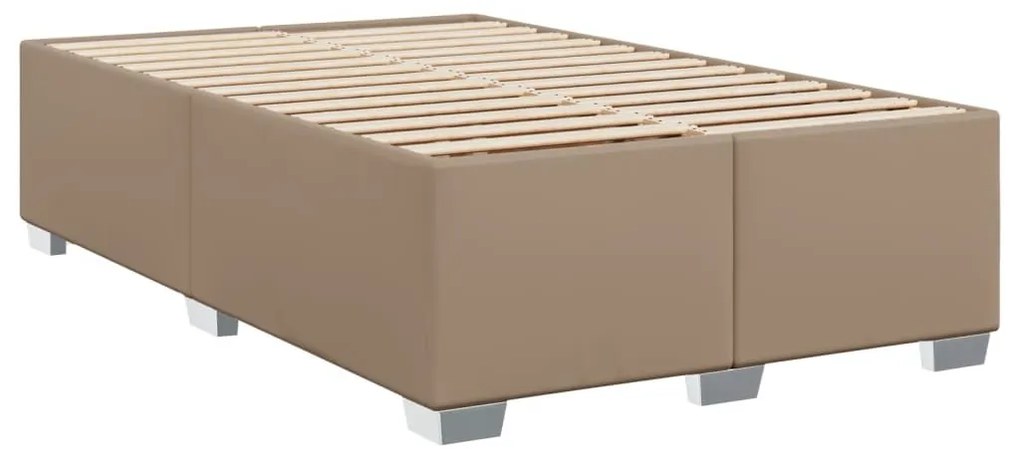 Κρεβάτι Boxspring με Στρώμα Καπουτσίνο 120x190εκ.από Συνθ.Δέρμα - Καφέ