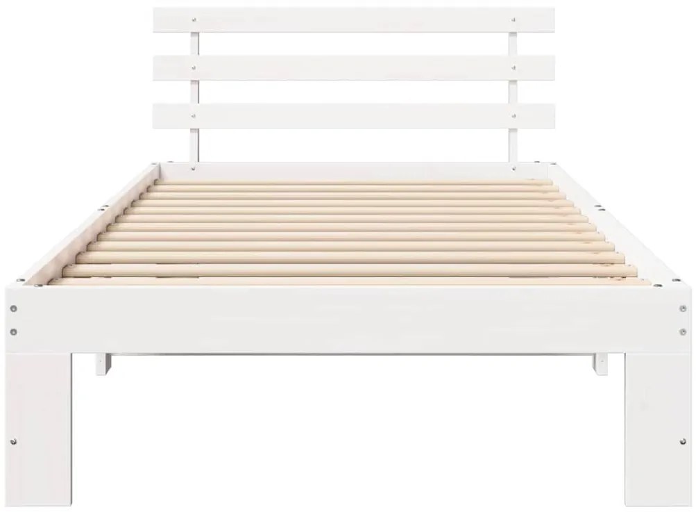 vidaXL Σκελετός Κρεβατιού Λευκό 75 x 190 cm Μασίφ ξύλο πεύκου