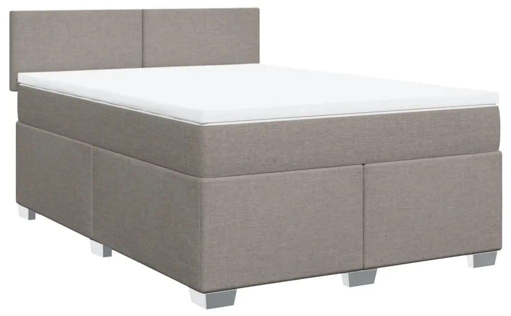 vidaXL Κρεβάτι Boxspring με Στρώμα Taupe 160x200 εκ. Υφασμάτινο