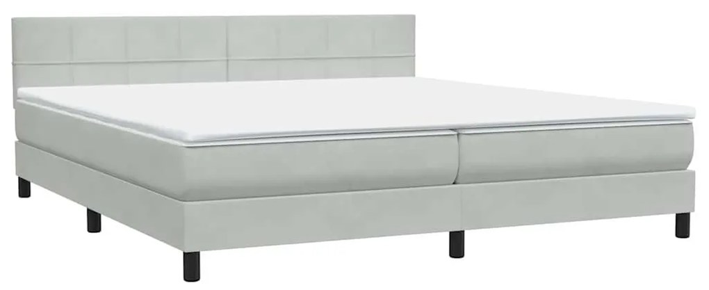 BOX SPRING ΚΡΕΒΑΤΙ ΜΕ ΣΤΡΩΜΑ ΑΝΟΙΧΤΟ ΓΚΡΙ 180X220 CM ΒΕΛΟΥΔΙΝΟ 3316941