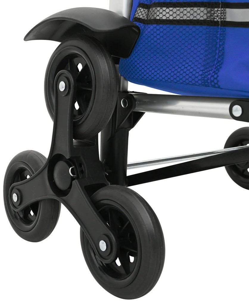 vidaXL Carrello per la spesa con ruote e manico regolabile Blu 40 L