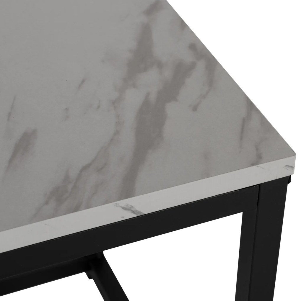 Ζιγκον Grelay 2 Τεμ Mdf Όψη Μαρμάρου &amp; Μέταλλο 45Χ45Χ50εκ. &amp; 37Χ37Χ43 Εκ.