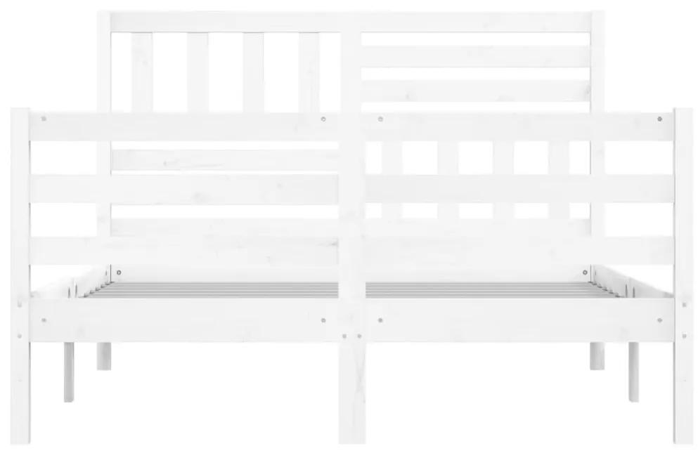 Πλαίσιο Κρεβατιού Λευκό 140 x 200 εκ. από Μασίφ Ξύλο - Λευκό