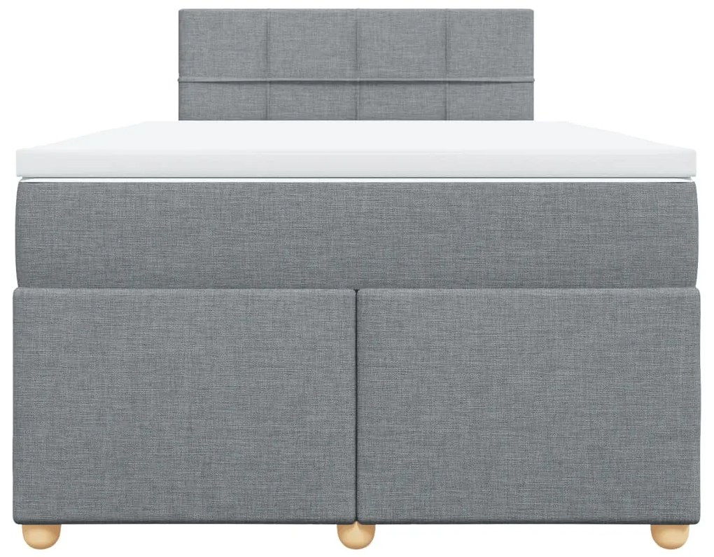 Κρεβάτι Boxspring με Στρώμα Ανοιχτό Γκρι 120x200 εκ. Υφασμάτινο - Γκρι