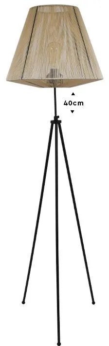 Φωτιστικό Δαπέδου Cord Fylliana Μαύρο - Κρέμ 42x140 εκ. 42x42x140 εκ.