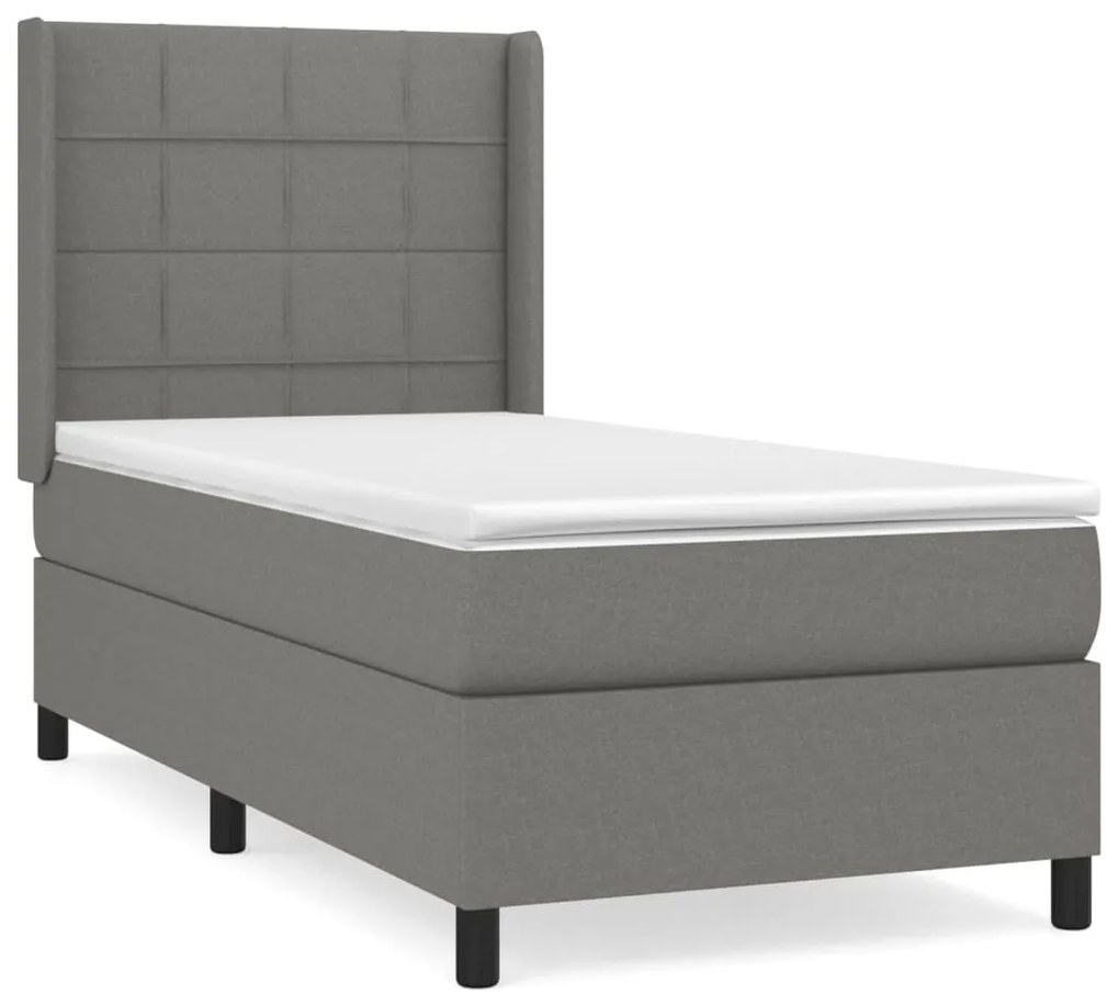 ΚΡΕΒΑΤΙ BOXSPRING ΜΕ ΣΤΡΩΜΑ ΣΚΟΥΡΟ ΓΚΡΙ 80X200 ΕΚ. ΥΦΑΣΜΑΤΙΝΟ 3131386