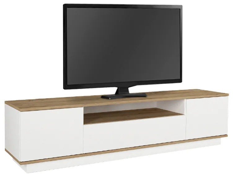 Έπιπλο τηλεόρασης Fedya Megapap από μελαμίνη χρώμα λευκό - sapphire oak 180x45x44,6εκ. - Μελαμίνη - GP042-0184,1
