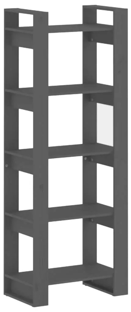vidaXL Βιβλιοθήκη/Διαχωριστικό Χώρου Γκρι 60x35x160 εκ. Μασίφ Ξύλο