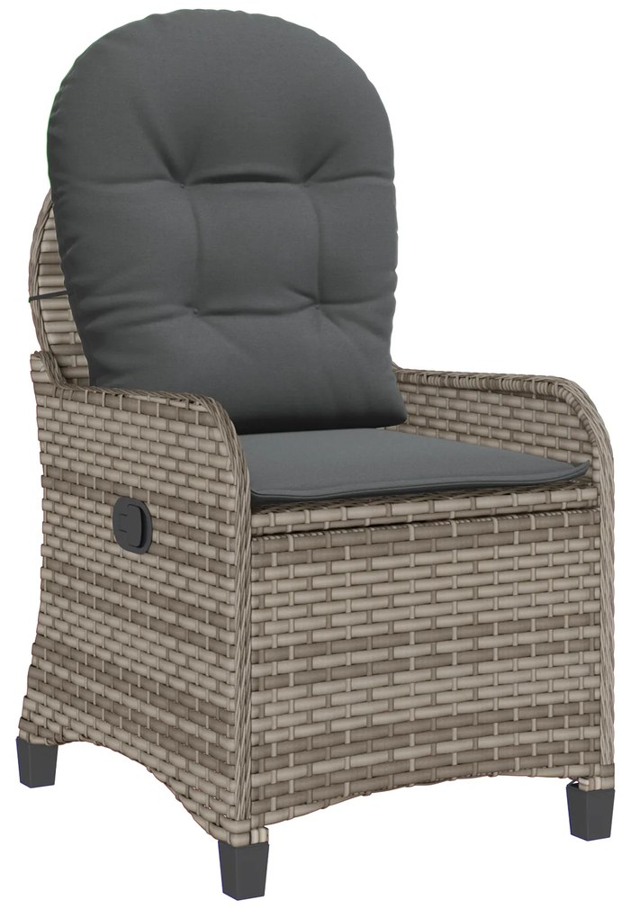 vidaXL Ανακλινόμενη πολυθρόνα Γκρι 56 x 66 x 95 εκ συνθετικό ρατάν