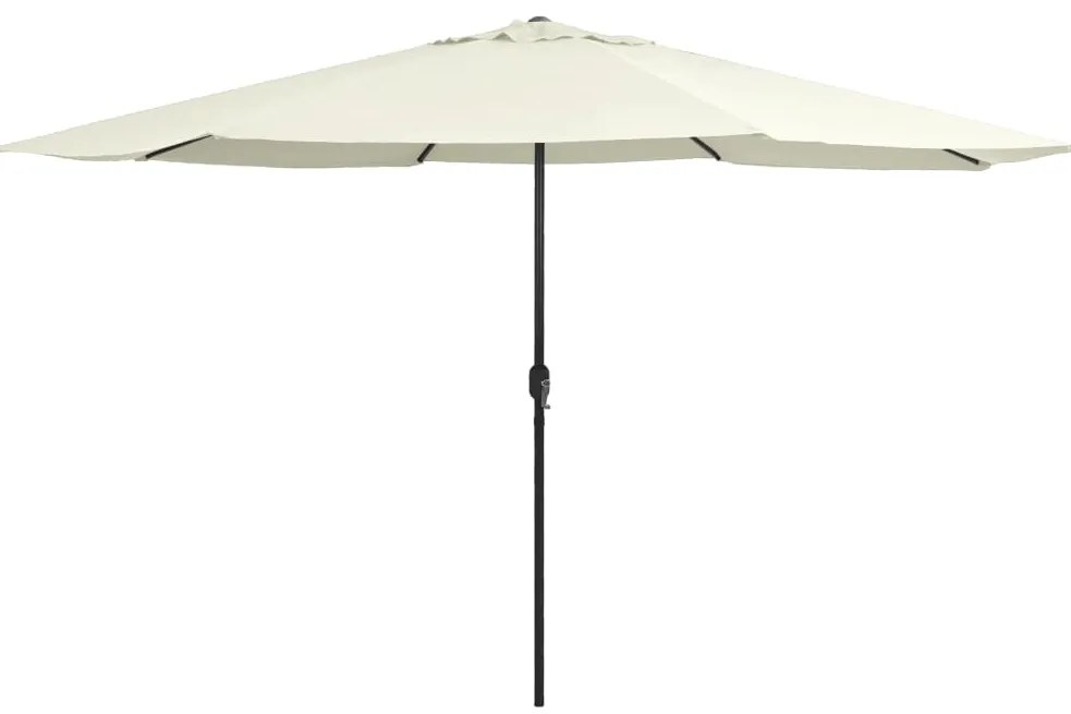 vidaXL Ομπρέλα Κήπου Λευκό της Άμμου 390 εκ. με Μεταλλικό Ιστό