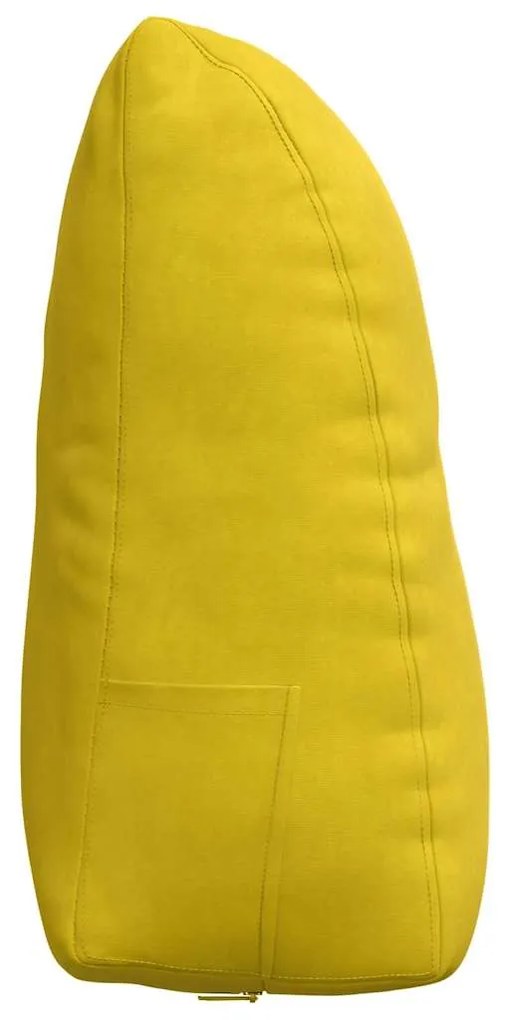 vidaXL Μαξιλάρι Πλάτης Κίτρινο 60 x 24 x 50 εκ Βελούδο