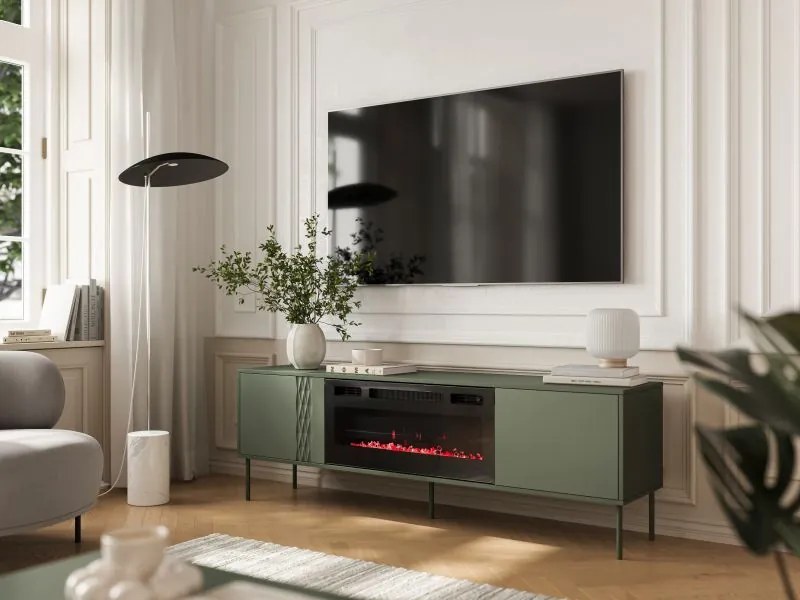 TRESSE TV Stand 180 EF beige ( possibility of installing a fireplace, ordered separately CAMA-KOMINEK-ELEKTRYCZNY-... ) DIOMMI-60-33305