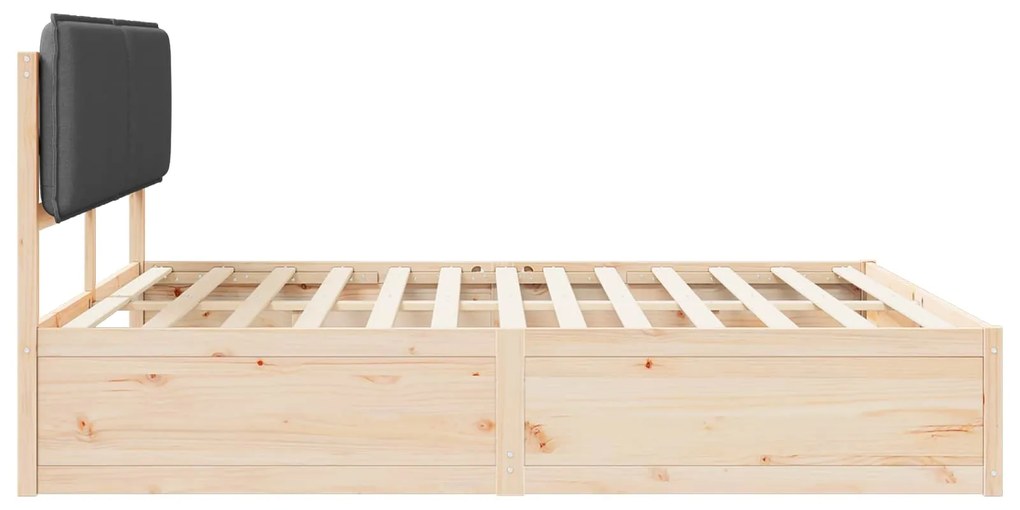 vidaXL Σκελετός Κρεβατιού με Επενδεδυμένο Κεφαλάρι Σκούρο Γκρι