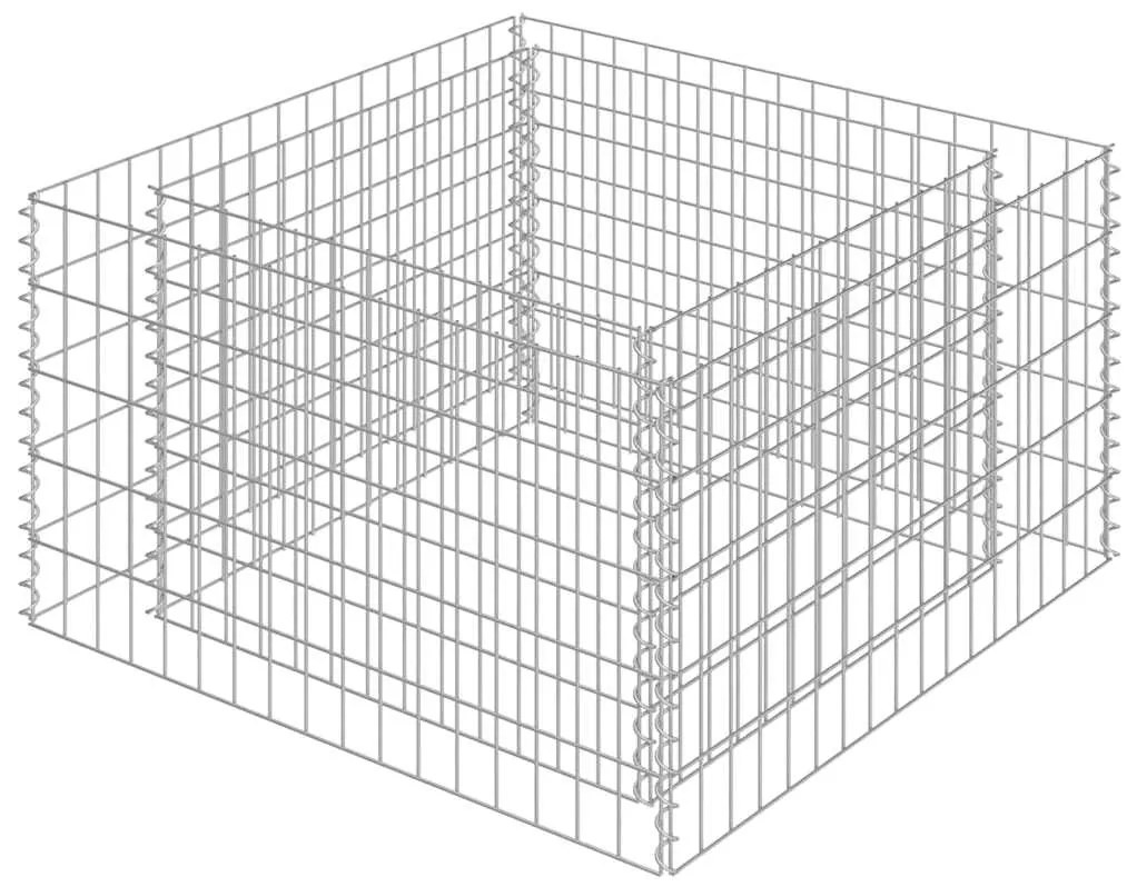 vidaXL Συρματοκιβώτιο-Γλάστρα Υπερυψωμένη 90x90x50 εκ. Γαλβ. Χάλυβας